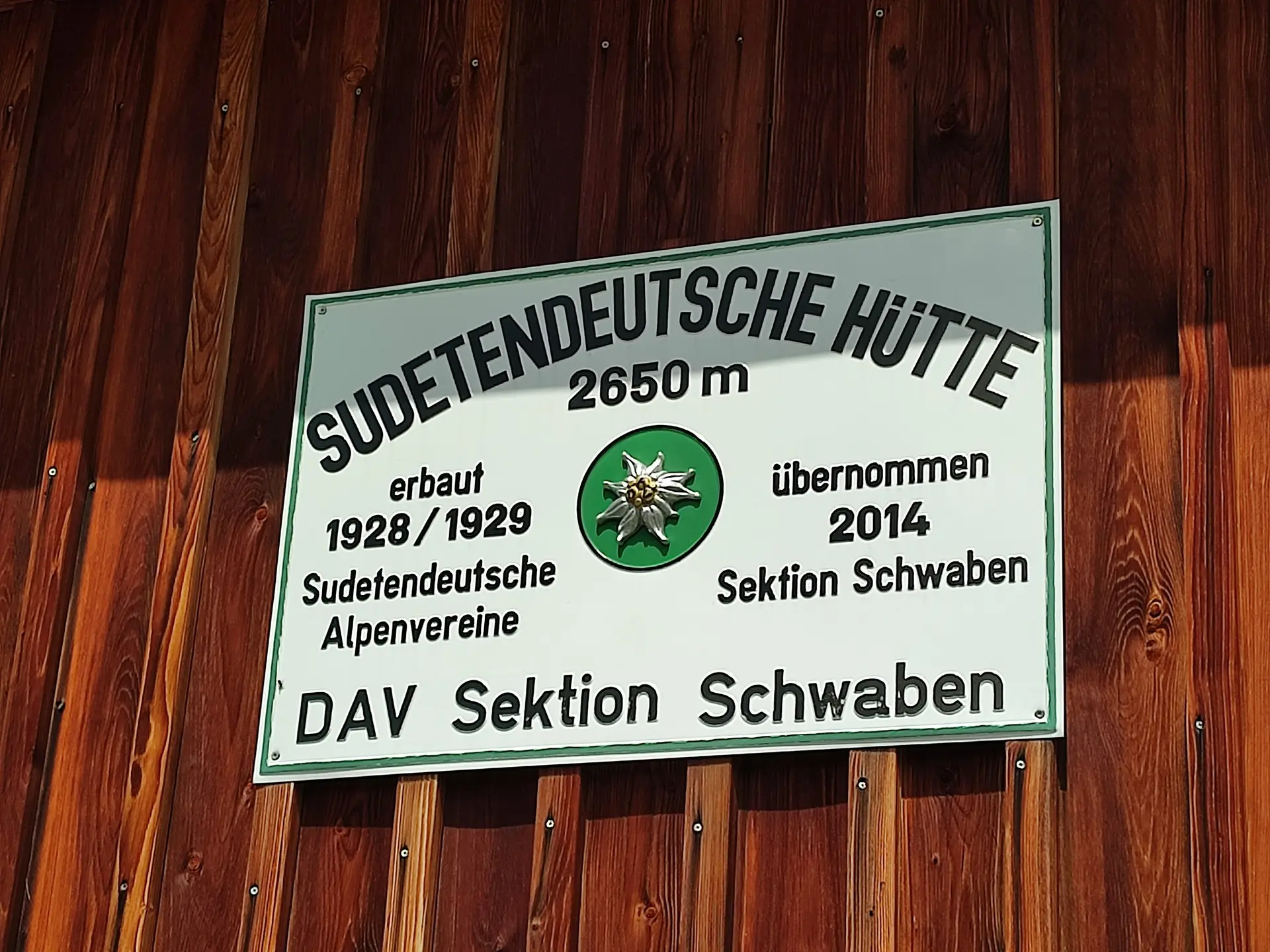 Das Hüttenschild | © DAV Bad Hersfeld